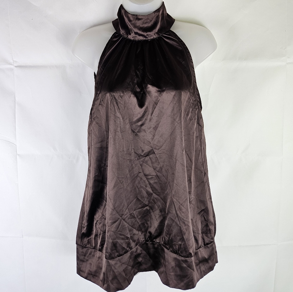 Romy Brown Elegant Size L Blouse | Cocktail Party VTG Glam